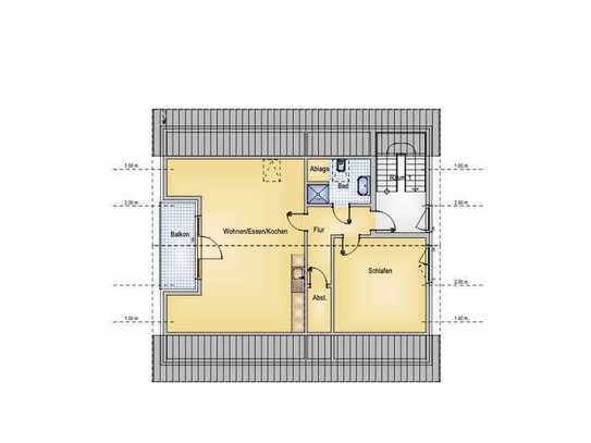 Gemütliche 2-Zimmer-Dachgeschosswohnung im frisch modernisierten 3-Parteienhaus in bevorzugter Lage