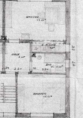 2 Zimmer Wohnung, gepflegt, Balkon und Gartenmitbenutzung