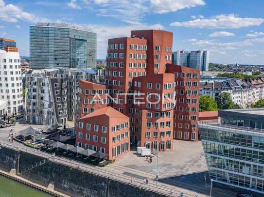 "Red Gehry" | Hafenblick | Glastrennwände | Besetzter Empfang