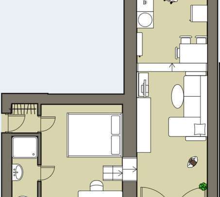 Geschmackvolle 2-Raum-Wohnung mit kl. Balkon und Einbauküche in Rüdesheim am Rhein