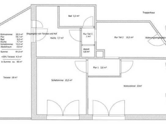 2-Zimmer-Erdgeschosswohnung mit EBK in Wohnste