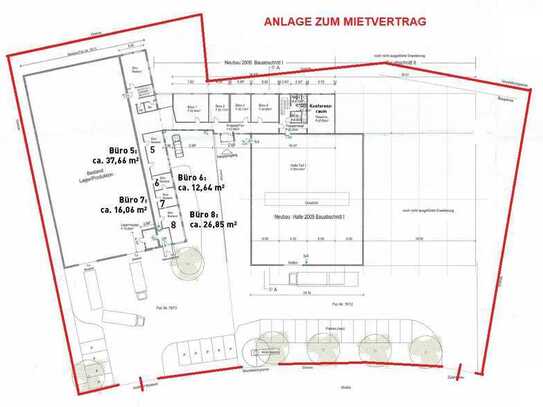 Möblierte Büros + Lager-Produktionshalle zu Vermieten - auch einzeln
