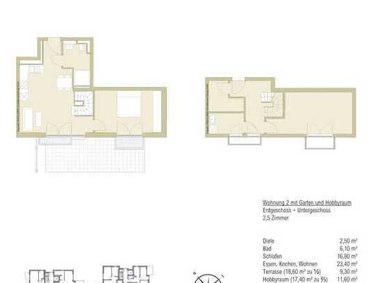 Promenandenensemble "Truderinger Wald" - 2,5-Zimmer-Gartenwohnung und Hobbyraum - Whg 2