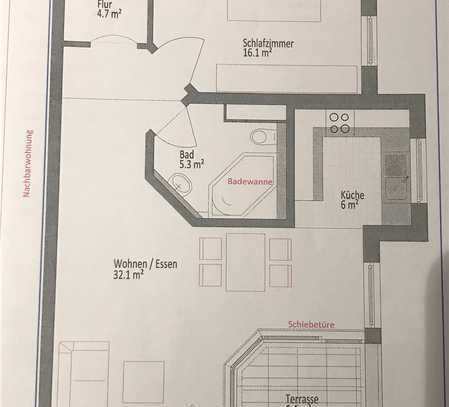 Gepflegte 2,5-Zimmer-Wohnung mit Balkon und Einbauküche in Leonberg