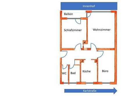 Schöne teilmöbelierte 3 Zimmerwohnung Darmstadt Bessungen ca 75m²