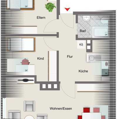 Exklusive 3-Raum-DG-Wohnung mit gehobener Innenausstattung in Ingolstadt