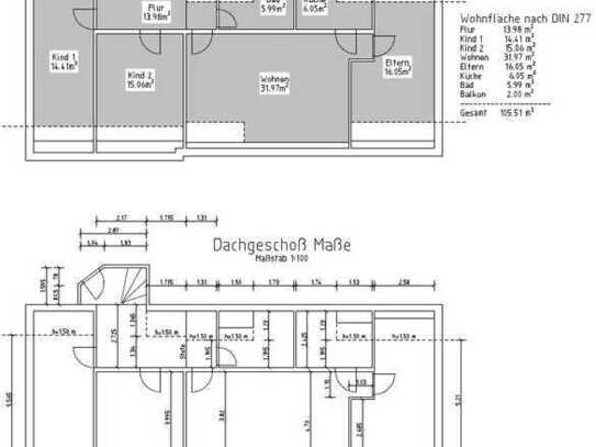 4-Zimmer-KBB Dachgeschosswohnung in Detmold-Vahlhausen