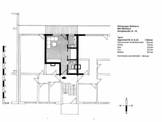 Helles 1-Zimmer-Apartment mit Balkon und EBK in Büttelborn