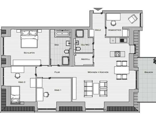 Rheingrafenpark: Penthouse-Wohnung -5 Räume - moderner Grundriss - toller Lichteinfall