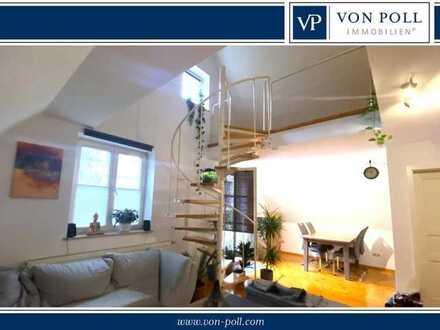 Helle 2-Zimmer-Maisonette-Wohnung mit Einbauküche und Dachterrasse