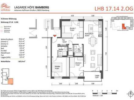 NEUBAU! Schöne 4-Zimmer-Wohnung (17.14) mit Loggia