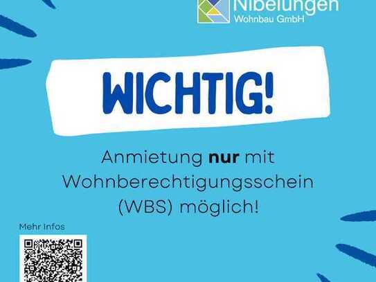 Saalestr. 6, 4 L - Gut geschnittene 2 Zimmer Wohnung mit Tageslichtbad und Loggia! Nur mit WBS!!