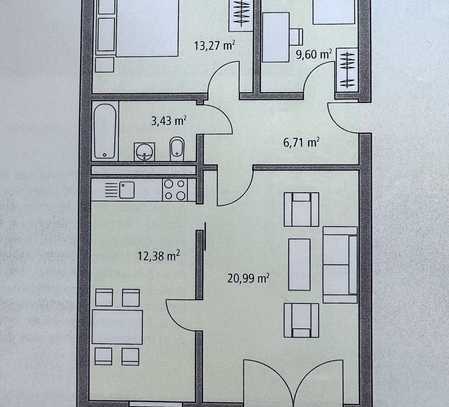 3-Raum-Wohnung mit Balkon, EBK und saniertem Bad in Berlin Friedrichshain