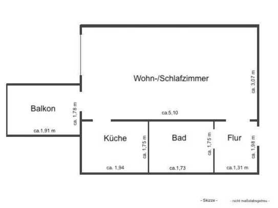 Frisch Renovierte 1-Zimmer-Wohnung mit Balkon und Einbauküche und Möbelierung in München Sendling