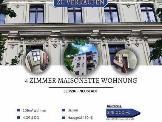 4 Zimmer Maisonette Wohnung mit Balkon und zwei Bäder