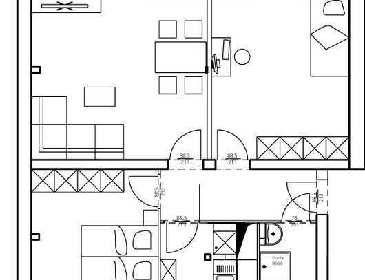 Möblierte 2-Raum-Wohnung mit gehobener Innenausstattung in Frankfurt am Main