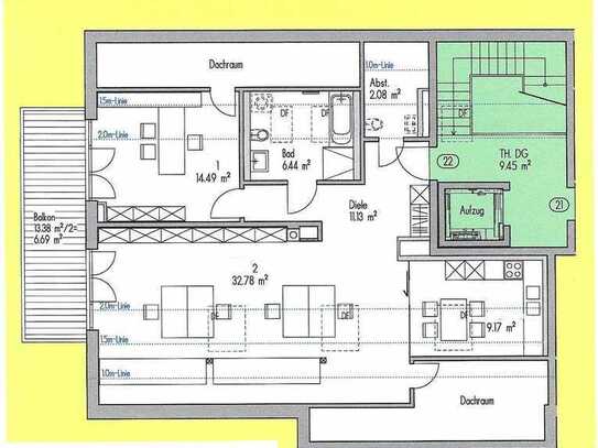 2-Zimmer-Dachgeschoß-Wohnung mit Einbauküche zu vermieten