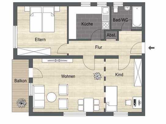 2,5-Zi.-ETW in Mehrfamilienhaus für Ihre Kapitalanlage!