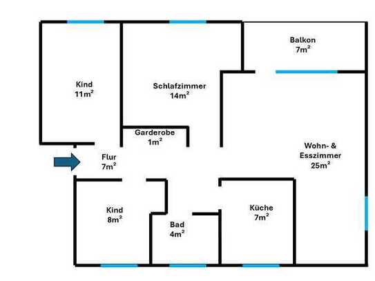 Geschmackvolle, sanierte 4-Raum-Wohnung mit gehobener Innenausstattung m. Balkon i. d. Weidetorstr.