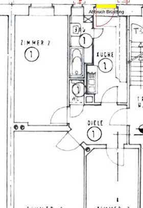 Zentralgelegene energieeffiziente 3 Zi Altbauwohnung (Erdgeschoss) in Mainnähe