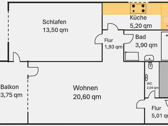 Sonnige Zweizimmerwohnung mit Balkon in Reutlingen