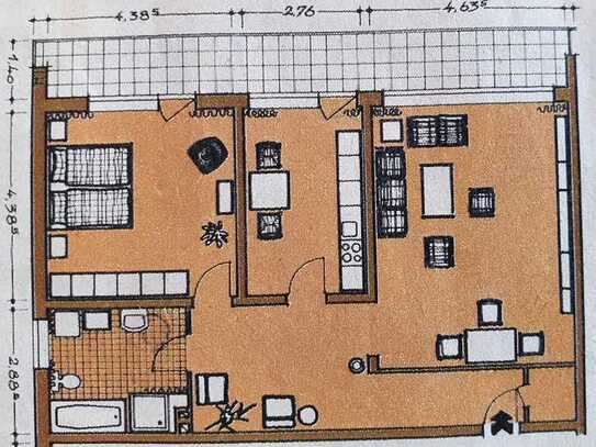 Sehr geräumige 2-Zimmer-Wohnung mit großem Balkon und Eifelblick in AC-Brand