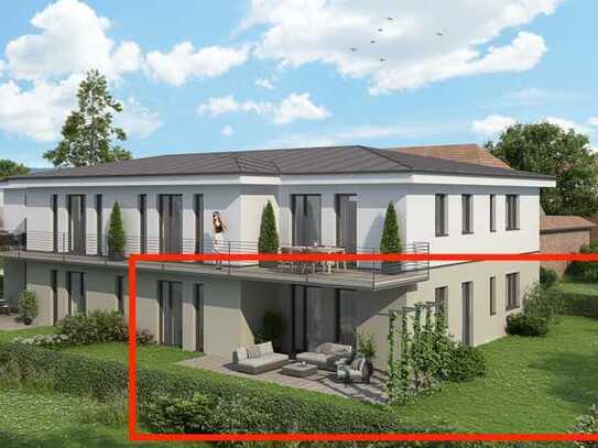 KfW40 Neubau -Erdgeschoss Wohnung mit großer Terrasse und Garten