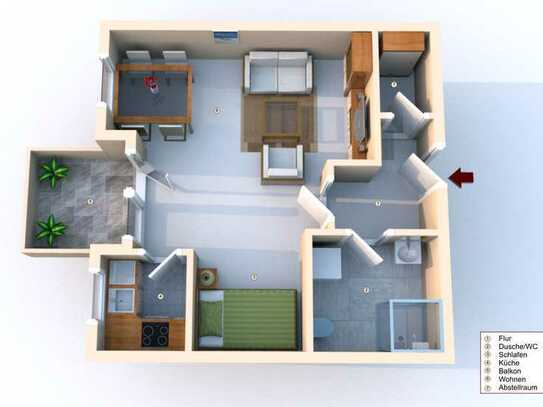 Attraktive 1-Zimmer-Wohnung mit Balkon und EBK in Aulendorf