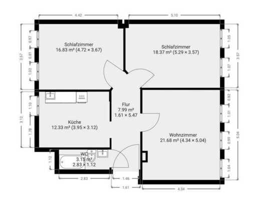 Erstbezug nach Sanierung mit EBK: Exklusive 3-Raum-Hochparterre-Wohnung mit Garten