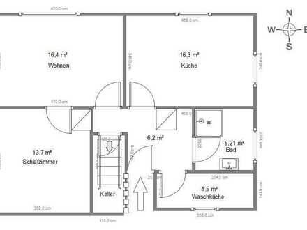800 € - 65 m² - 2.5 Zi. EG Wohnung