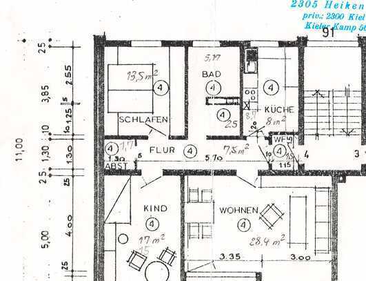 85 m², 3-Zimmer; Garderobe, Abstellraum, Kellerraum, Bodenraum, Garage