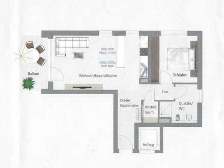 Erstbezug! Sofort beziehbare 2- Zimmerwohnung mit Balkon, Aufzug, Hausmeisterservice
