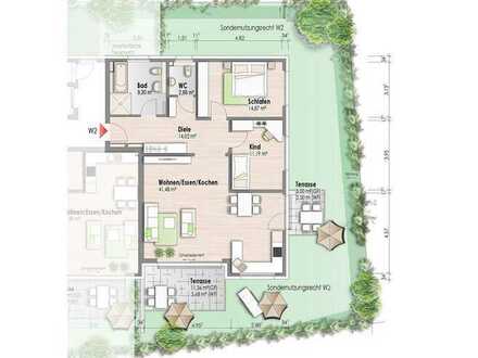 Erdgeschosswohnung mit 2 Terrassen (ETW Nr. 2)