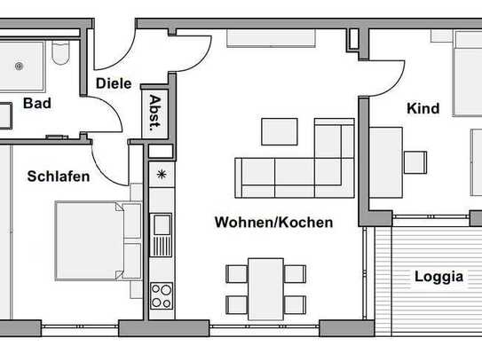 Neubau: 3-Zimmer Servicewohnung in Weilerswist Wohnung A05