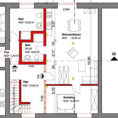 2-Zimmer-Wohnung mit Einbauküche in Herl