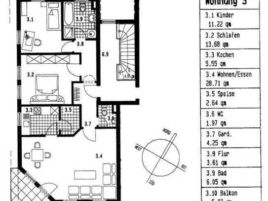 Helle 3-Zimmer-Wohnung 1. OG