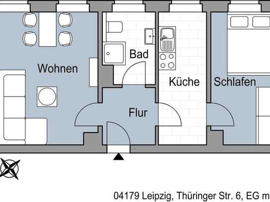 Leipzig Plagwitz- frisch sanierte 2 Zimmer Wohnung im Hochparterre