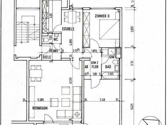 Renovierungsbedürftige 3- bis 4-Zimmer Wohnung mit Tiefgaragenplatz