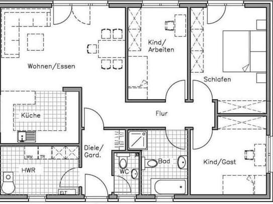 950 € - 109 m² - 5.0 Zi.