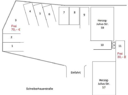 Pkw-Stellplätze im Innenstadtbereich