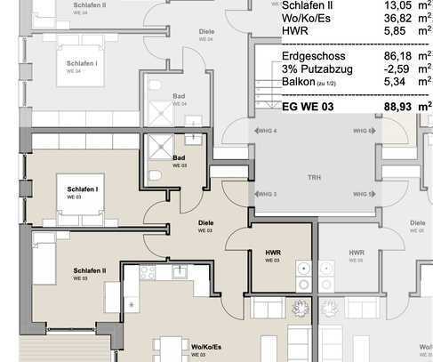 Heidkampstraße, Ladbergen - Neubau - 3-Zimmer-Wohnungen zu mieten