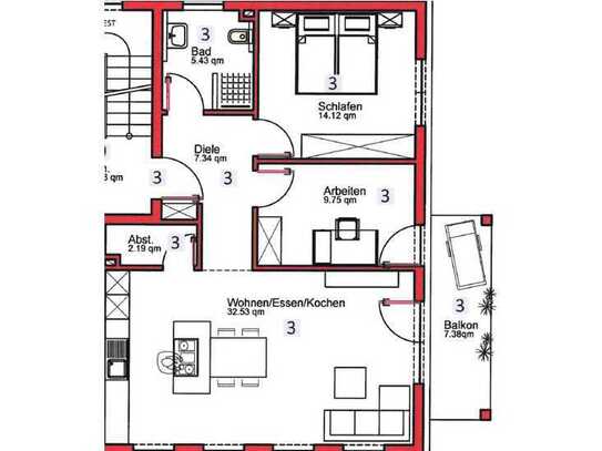 NEUBAU Schöne 3-Zimmer-Wohnung in Assamstadt (W3)