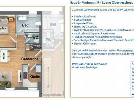 Ideal für Single oder Kapitalanleger! Charmante 2-Zi-Wohnung mit Balkon und 60 m² Wohnfläche!