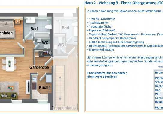 Ideal für Single oder Kapitalanleger! Charmante 2-Zi-Wohnung mit Balkon und 60 m² Wohnfläche!