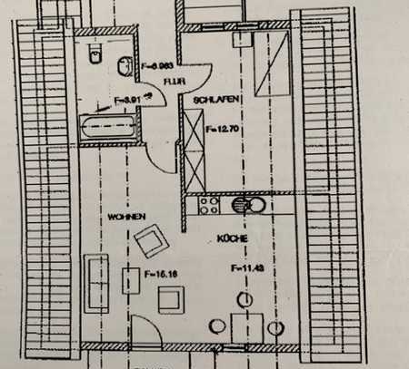 Geschmackvolle 2-Zimmer-DG-Wohnung mit Balkon und EBK in Ismaning