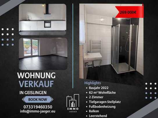 Moderne 2-Zimmerwohnung in Geislingen an der Steige – Neubau mit Balkon und Top-Ausstattung! 🏡✨