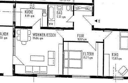 3-Zimmer-Wohnung mit Balkon in ruhiger Wohnlage in Lorsch
