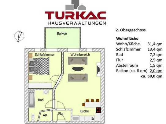 Kapitalanlage - Gemütliche 2 ZKB mit Balkon und Stellplatz