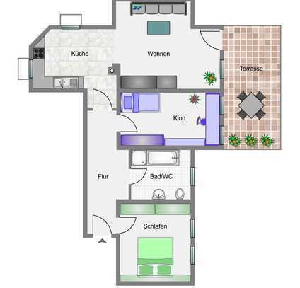 Freundliche 3-Zimmer-Wohnung in Sonnenbühl