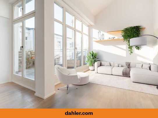 Lichtdurchflutetes Loft mit Kamin und Dachterrasse